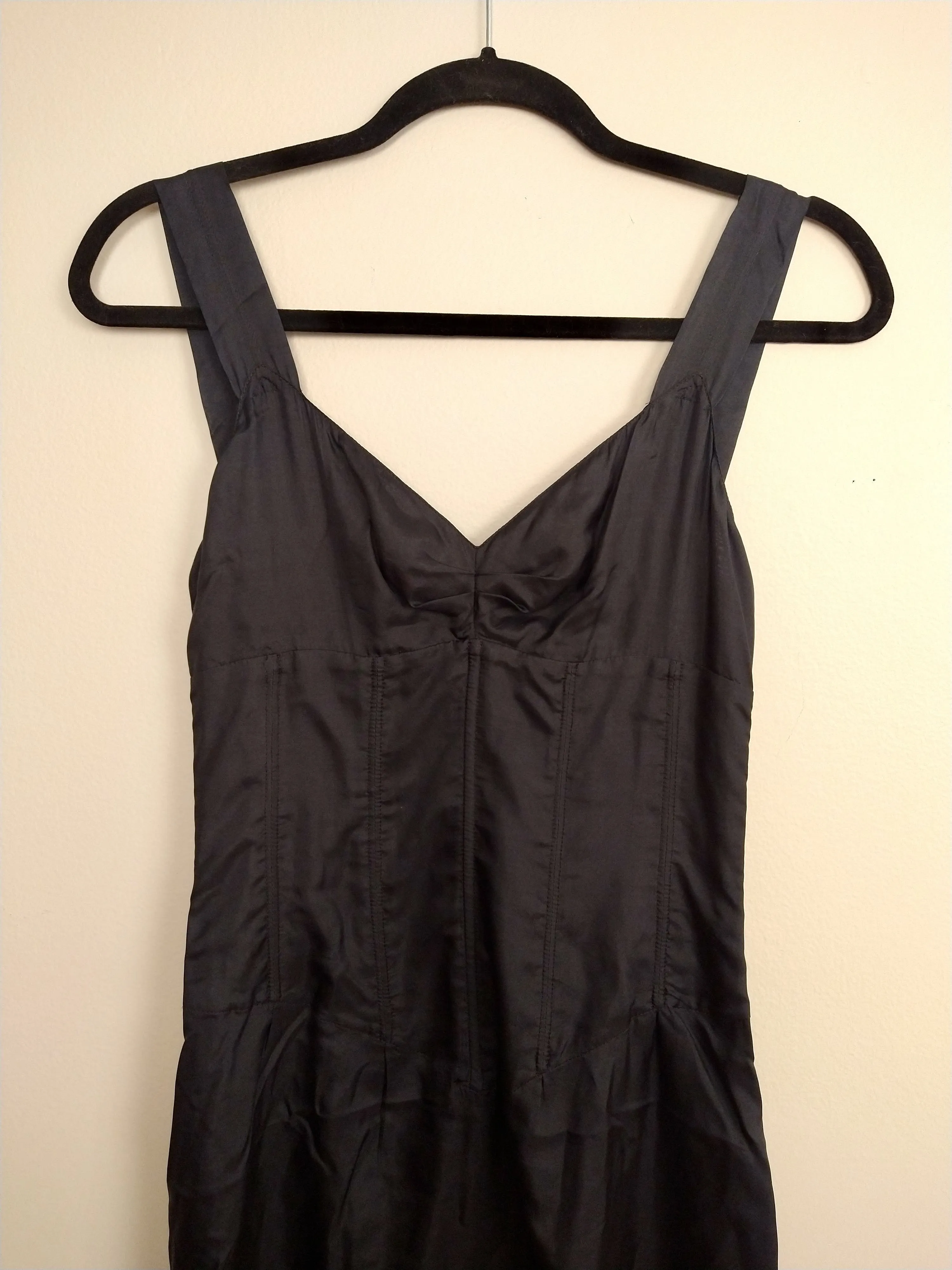 00's Little Italian Silk Black Dress with Boning by Prada