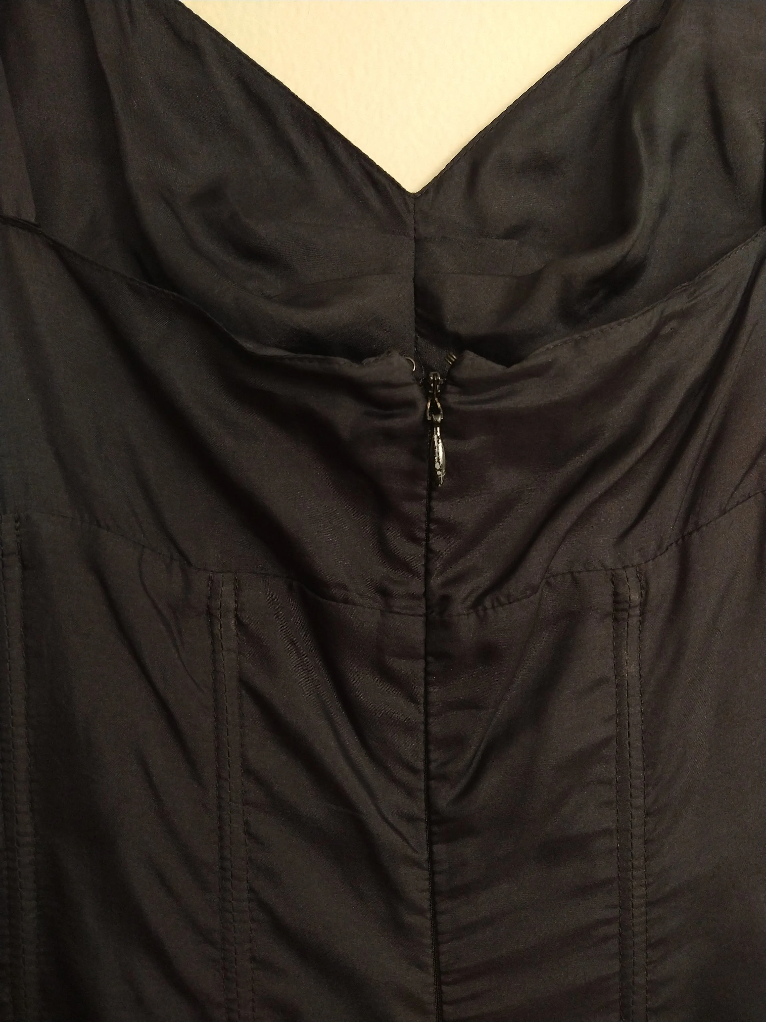 00's Little Italian Silk Black Dress with Boning by Prada