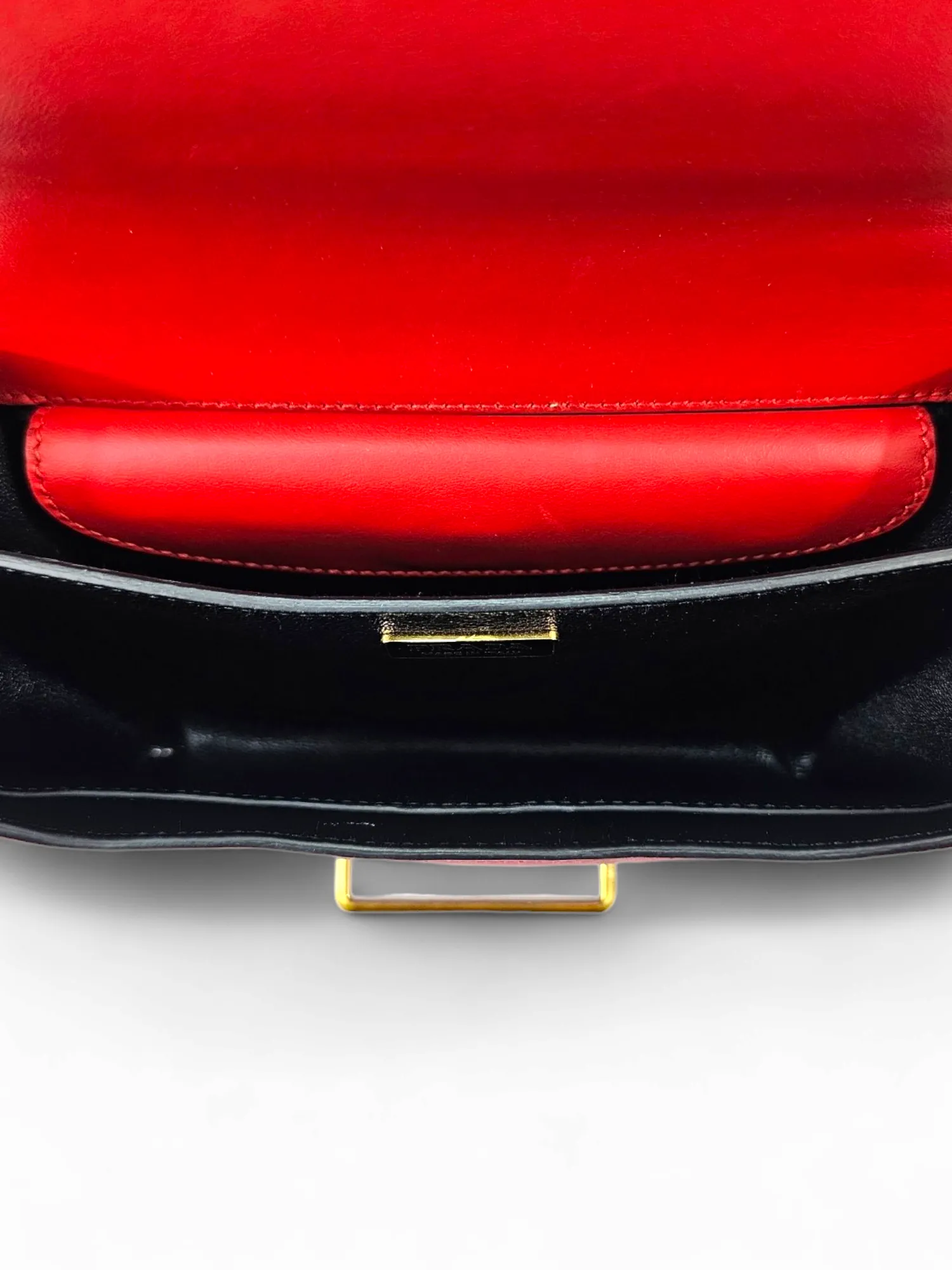 Bolsa Prada Cahier City Calfskin   Saffiano Vermelho e Preto  Ferragem Gold