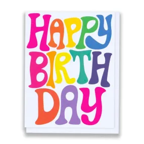 Bubble Rainbow Letters Birthday Card