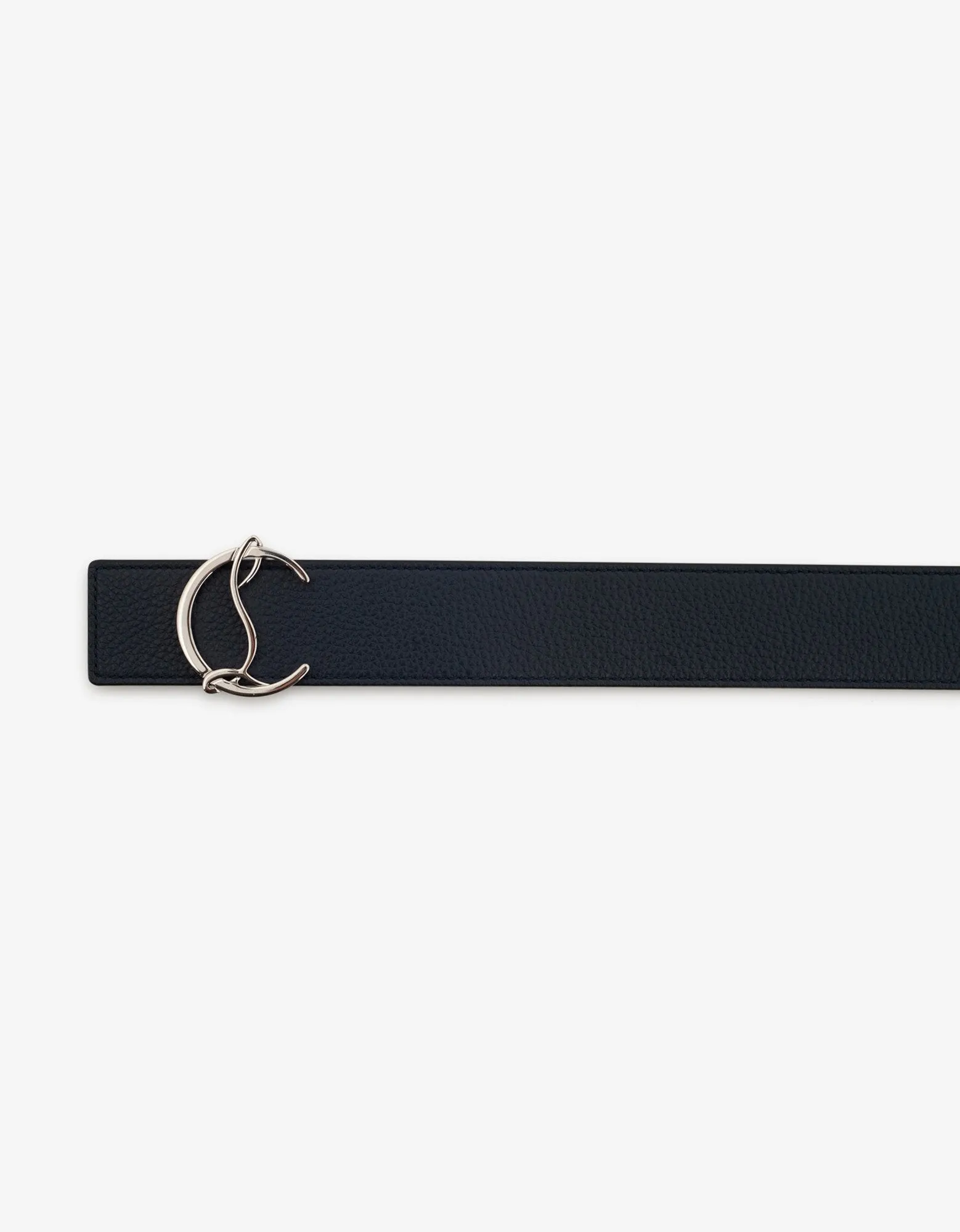 CL Logo Navy Blue Leather Belt