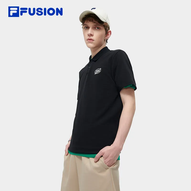 FILA FUSION INLINE CULTURE Men Short Sleeve Polo in Black