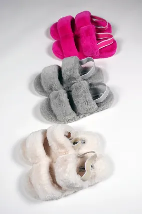 Fluffed Up Slingback Slippers