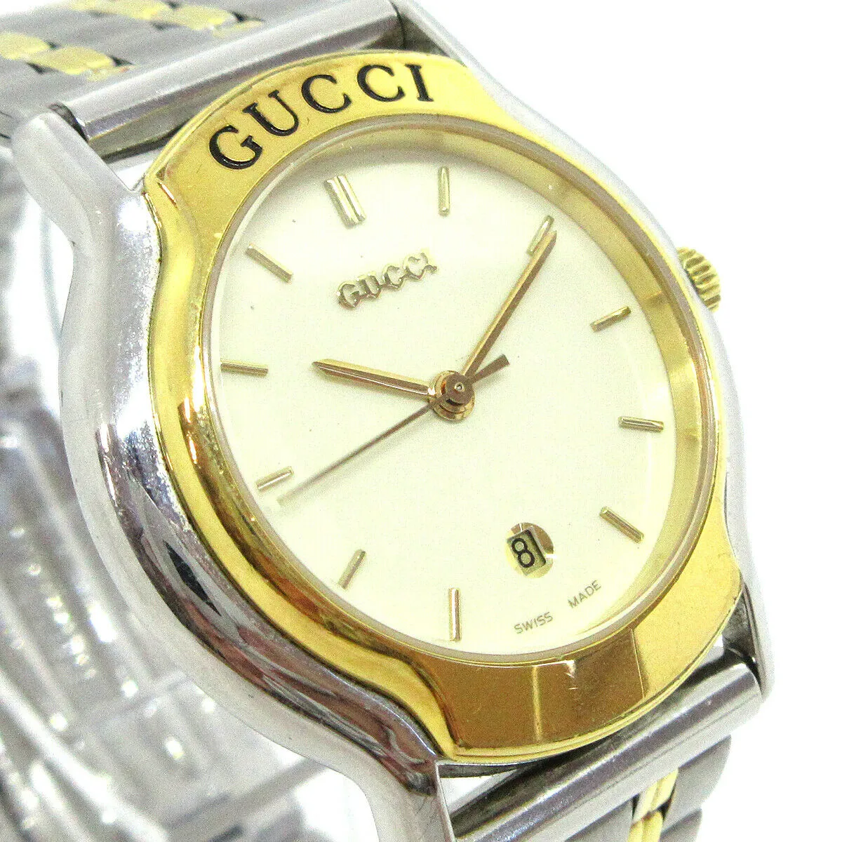 GUCCI 8000L Ladies Quartz Wristwatch Watch Silver Stainless steel 3ATM 60281