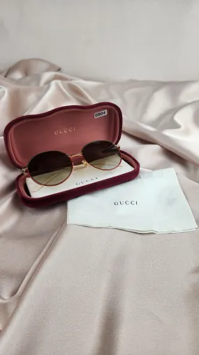 Gucci Sherry Line Round Gold Sunglasses - 904