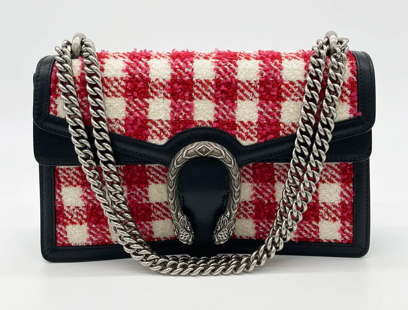 Gucci Vichy Wool Tweed Small Dionysus Shoulder Bag