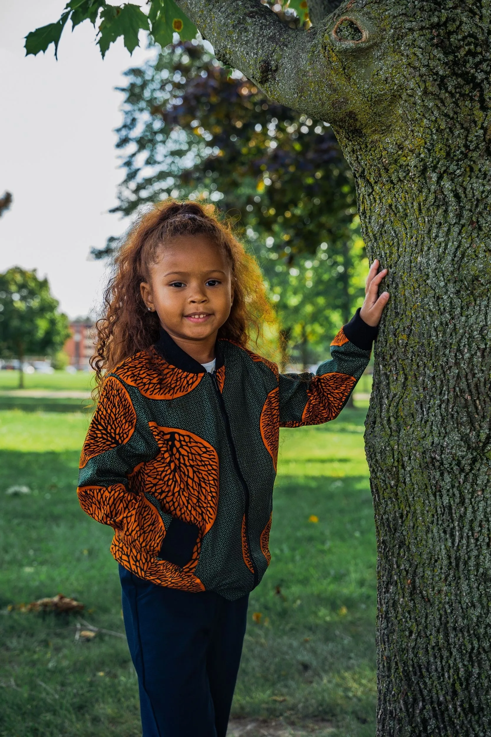 JIMBEY AFRICAN PRINT UNISEX KIDS' BOMBER JACKET