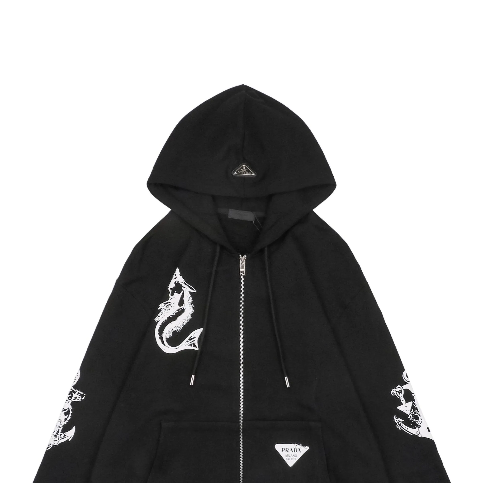 PRADA 22FW SEA ZIP HOODIE BLACK