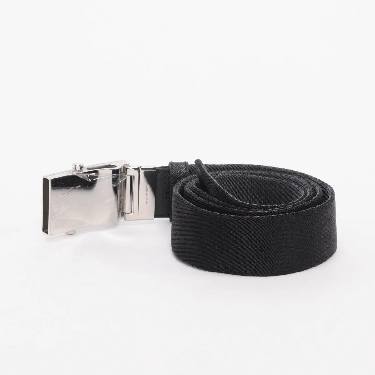 Prada Black & Grey Nylon Reversible Belt