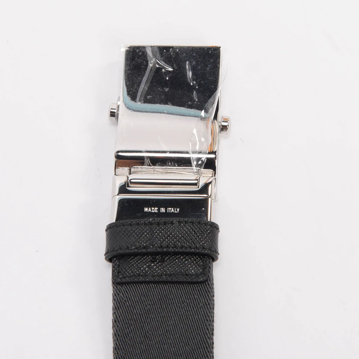 Prada Black & Grey Nylon Reversible Belt