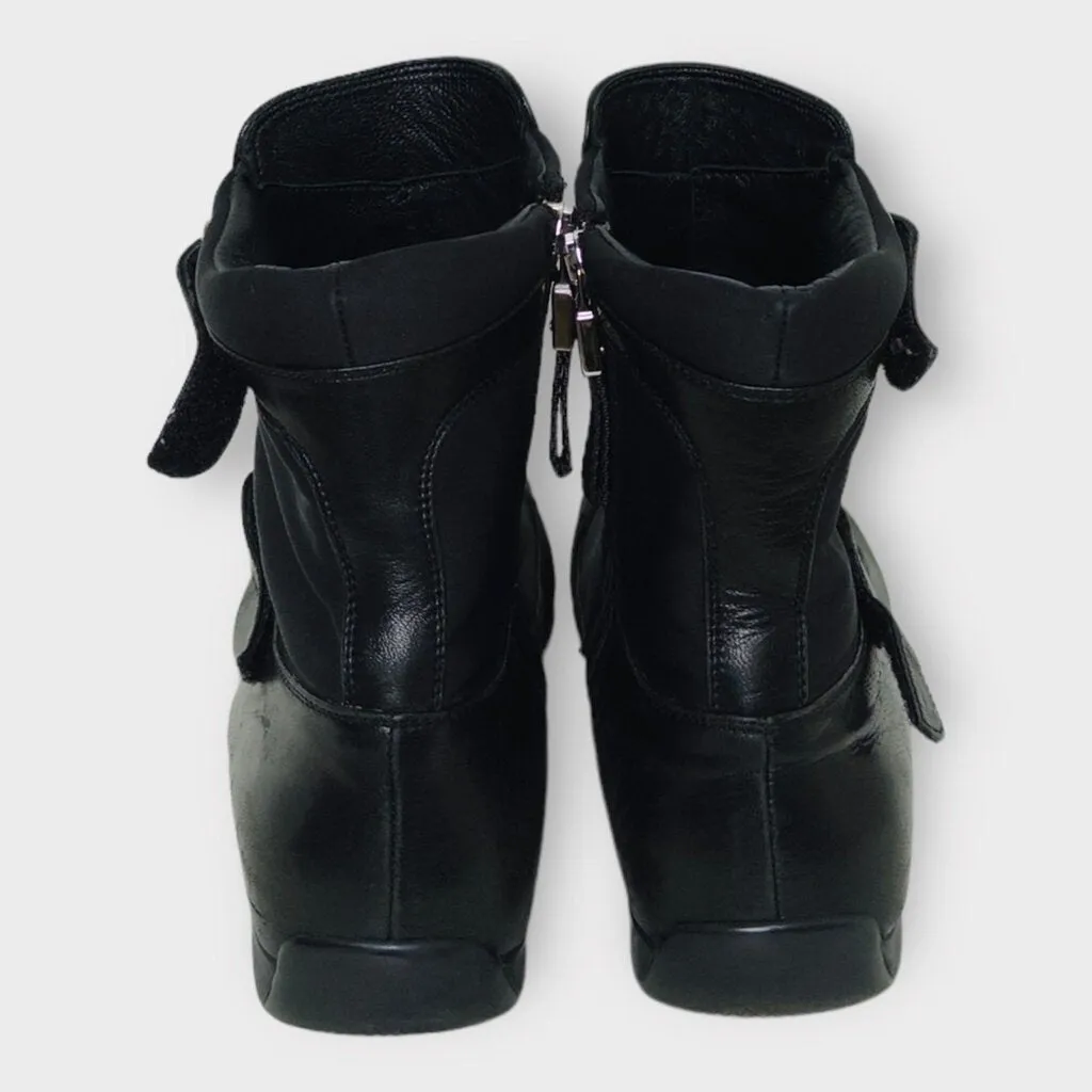 Prada Black Pointed Moto Ankle Boot