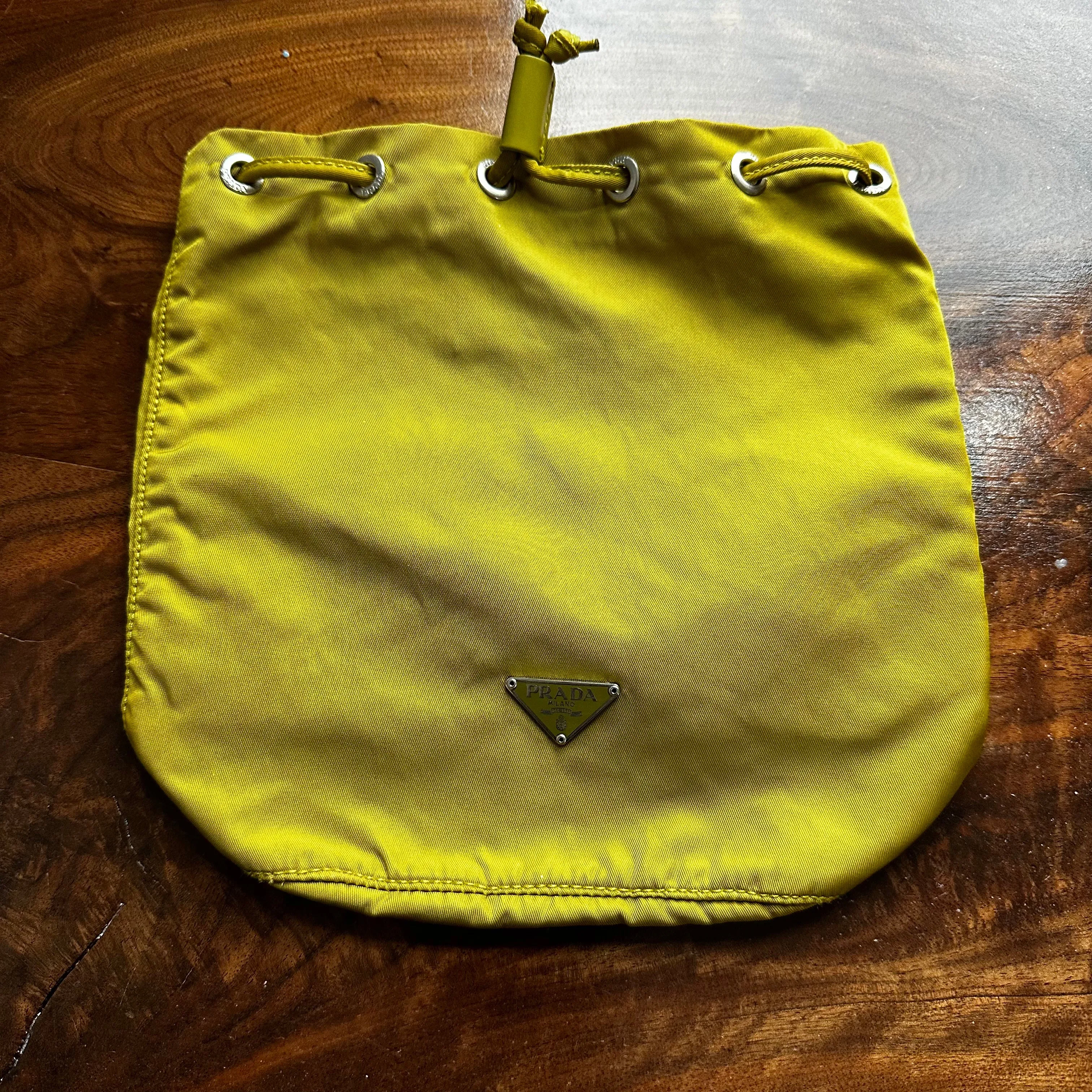 The Junco Pouch - Vintage Prada in Chartreuse