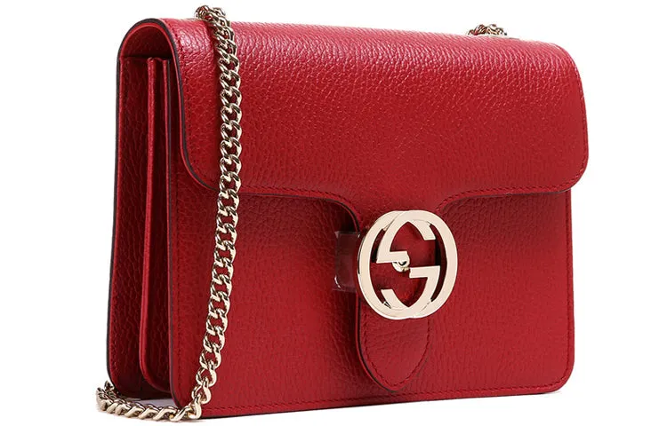 (WMNS) GUCCI Leather Organ Crossbody Bag Single Shoulder Bag Red 510304-CAO0G-6420