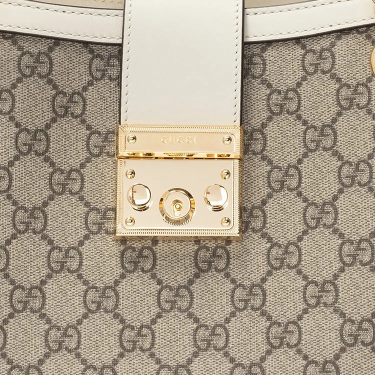 (WMNS) GUCCI Padlock Middle-Sized BackBag White/Brown 479197-KHNKG-9761